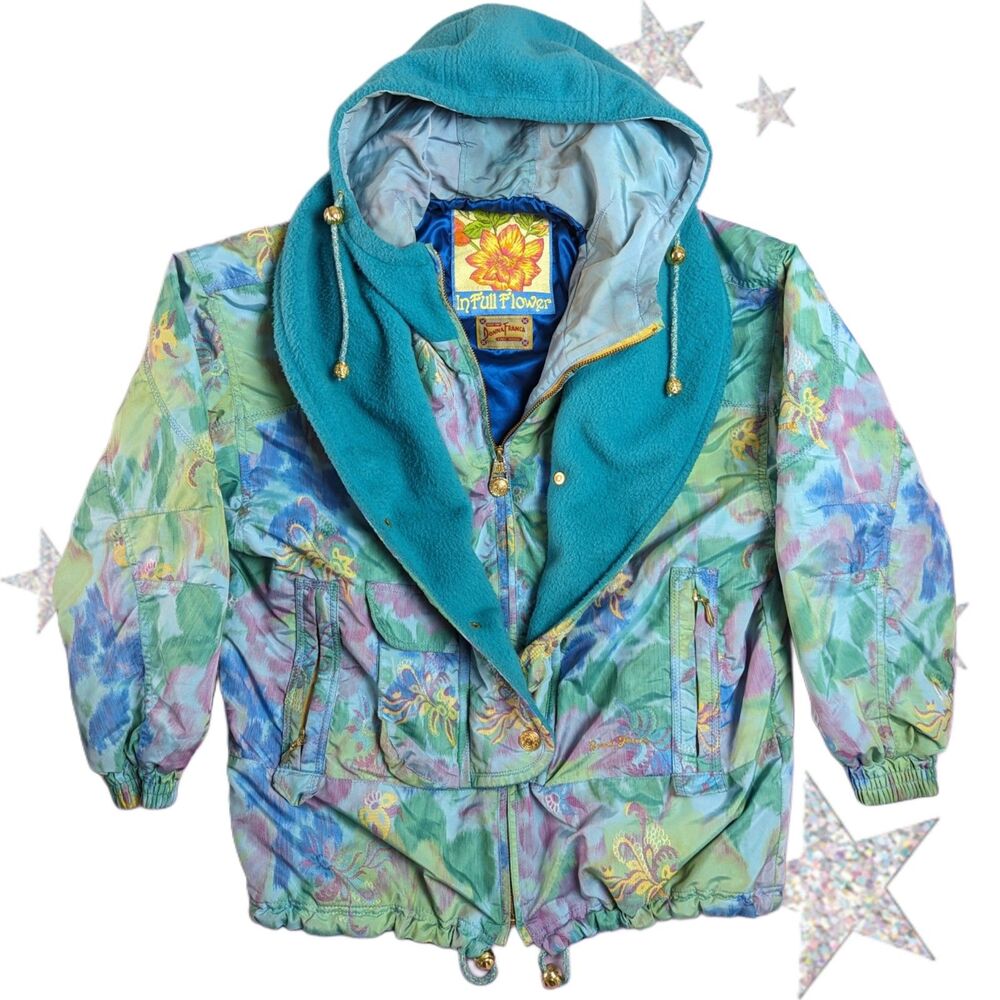 Vintage 90s 'In Full Flower' Donna Franca Puffer Ski Jacket
